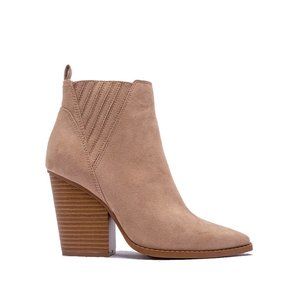 Dark Taupe Vegan Suede Ankle Boots